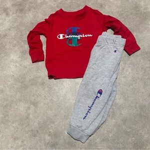 Champion Kids Red Top and Gray Joggers Set Sz 12m